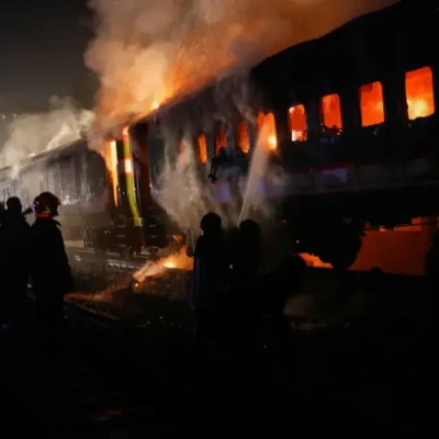 At least 4 dead in train fire ahead of Bangladesh election