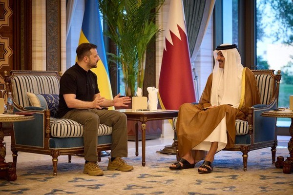 Zelenskyy thanks Qatar for returning Ukrainian children during Doha visit.