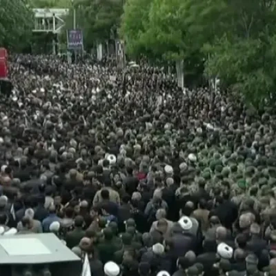 Thousands march in Tabriz to honor Iran's President after helicopter crash